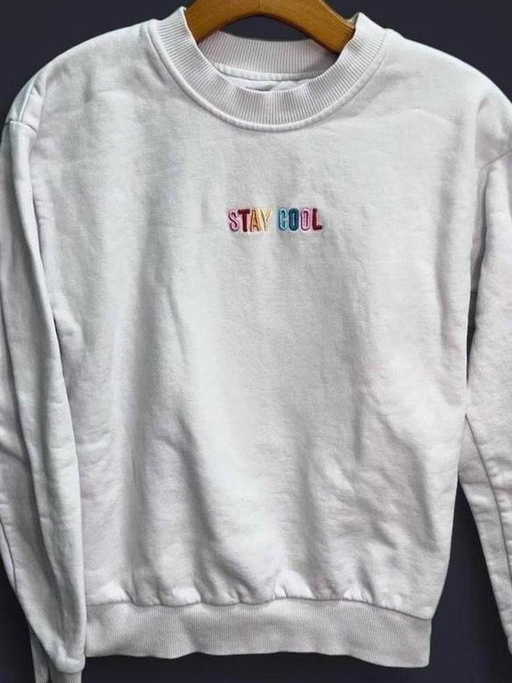Museum of Ice Cream “Stay Cool” white embroidered crewneck